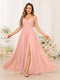 A-Line/Princess Spaghetti Straps Long Bridesmaid Dresses With Split Side
