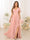 A-Line/Princess V-Neck Short Sleeves Long Bridesmaid Dresses With Split Side