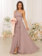 A-Line/Princess One-Shoulder Long Bridesmaid Dresses With Split Side