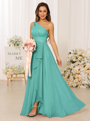 princess style bridesmaid dresses Ivory Bridesmaid Dress Chiffon Floor-Length A-line