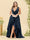 A-Line/Princess Asymmetrical V-Neck Plus Size Bridesmaid Dresses With Ruffles
