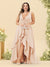 A-Line/Princess Asymmetrical V-Neck Plus Size Bridesmaid Dresses With Ruffles