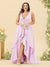 A-Line/Princess Asymmetrical V-Neck Plus Size Bridesmaid Dresses With Ruffles