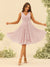 A-Line/Princess Knee-Length V-Neck Bridesmaid Dresses With Ruffles