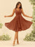 A-Line/Princess Knee-Length V-Neck Bridesmaid Dresses With Ruffles