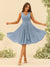 A-Line/Princess Knee-Length V-Neck Bridesmaid Dresses With Ruffles