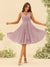 A-Line/Princess Knee-Length V-Neck Bridesmaid Dresses With Ruffles