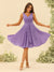 A-Line/Princess Knee-Length V-Neck Bridesmaid Dresses With Ruffles