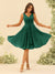 A-Line/Princess Knee-Length V-Neck Bridesmaid Dresses With Ruffles