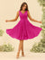 A-Line/Princess Knee-Length V-Neck Bridesmaid Dresses With Ruffles