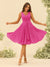 A-Line/Princess Knee-Length V-Neck Bridesmaid Dresses With Ruffles