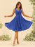 A-Line/Princess Knee-Length V-Neck Bridesmaid Dresses With Ruffles