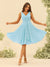 A-Line/Princess Knee-Length V-Neck Bridesmaid Dresses With Ruffles