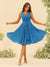A-Line/Princess Knee-Length V-Neck Bridesmaid Dresses With Ruffles