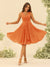 A-Line/Princess Knee-Length V-Neck Bridesmaid Dresses With Ruffles