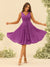 A-Line/Princess Knee-Length V-Neck Bridesmaid Dresses With Ruffles
