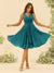 A-Line/Princess Knee-Length V-Neck Bridesmaid Dresses With Ruffles