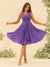 A-Line/Princess Knee-Length V-Neck Bridesmaid Dresses With Ruffles