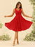 A-Line/Princess Knee-Length V-Neck Bridesmaid Dresses With Ruffles