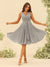 A-Line/Princess Knee-Length V-Neck Bridesmaid Dresses With Ruffles