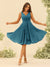 A-Line/Princess Knee-Length V-Neck Bridesmaid Dresses With Ruffles