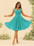 A-Line/Princess Knee-Length V-Neck Bridesmaid Dresses With Ruffles
