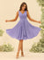 A-Line/Princess Knee-Length V-Neck Bridesmaid Dresses With Ruffles