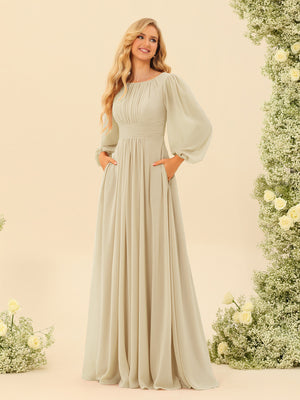 long sleeve wedding dress with bridesmaids Allure Bridesmaids Dress 1703