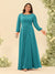 A-Line/Princess Floor-Length Long Sleeves Plus Size Bridesmaid Dresses With Sash