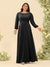 A-Line/Princess Floor-Length Long Sleeves Plus Size Bridesmaid Dresses With Sash