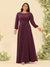 A-Line/Princess Floor-Length Long Sleeves Plus Size Bridesmaid Dresses With Sash