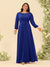 A-Line/Princess Floor-Length Long Sleeves Plus Size Bridesmaid Dresses With Sash
