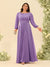 A-Line/Princess Floor-Length Long Sleeves Plus Size Bridesmaid Dresses With Sash