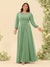 A-Line/Princess Floor-Length Long Sleeves Plus Size Bridesmaid Dresses With Sash