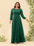 A-Line/Princess Floor-Length Long Sleeves Plus Size Bridesmaid Dresses With Sash