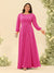 A-Line/Princess Floor-Length Long Sleeves Plus Size Bridesmaid Dresses With Sash