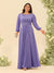 A-Line/Princess Floor-Length Long Sleeves Plus Size Bridesmaid Dresses With Sash