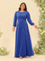 A-Line/Princess Floor-Length Long Sleeves Plus Size Bridesmaid Dresses With Sash