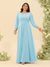 A-Line/Princess Floor-Length Long Sleeves Plus Size Bridesmaid Dresses With Sash