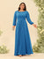 A-Line/Princess Floor-Length Long Sleeves Plus Size Bridesmaid Dresses With Sash