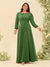 A-Line/Princess Floor-Length Long Sleeves Plus Size Bridesmaid Dresses With Sash