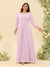 A-Line/Princess Floor-Length Long Sleeves Plus Size Bridesmaid Dresses With Sash