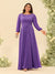 A-Line/Princess Floor-Length Long Sleeves Plus Size Bridesmaid Dresses With Sash