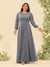 A-Line/Princess Floor-Length Long Sleeves Plus Size Bridesmaid Dresses With Sash