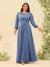 A-Line/Princess Floor-Length Long Sleeves Plus Size Bridesmaid Dresses With Sash