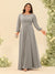 A-Line/Princess Floor-Length Long Sleeves Plus Size Bridesmaid Dresses With Sash