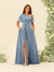 A-Line/Princess One-Shoulder Floor-Length Split Side Bridesmaid Dresses