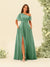 A-Line/Princess One-Shoulder Floor-Length Split Side Bridesmaid Dresses