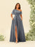 A-Line/Princess One-Shoulder Floor-Length Split Side Bridesmaid Dresses