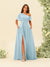 A-Line/Princess One-Shoulder Floor-Length Split Side Bridesmaid Dresses